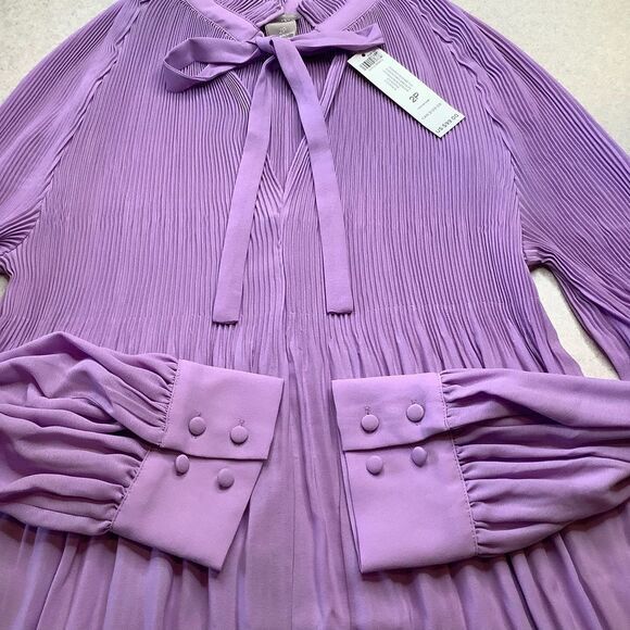 Chico’s 2 Petite Pleated Peasant Top Icy Purple NWT‎ - Picture 3 of 9